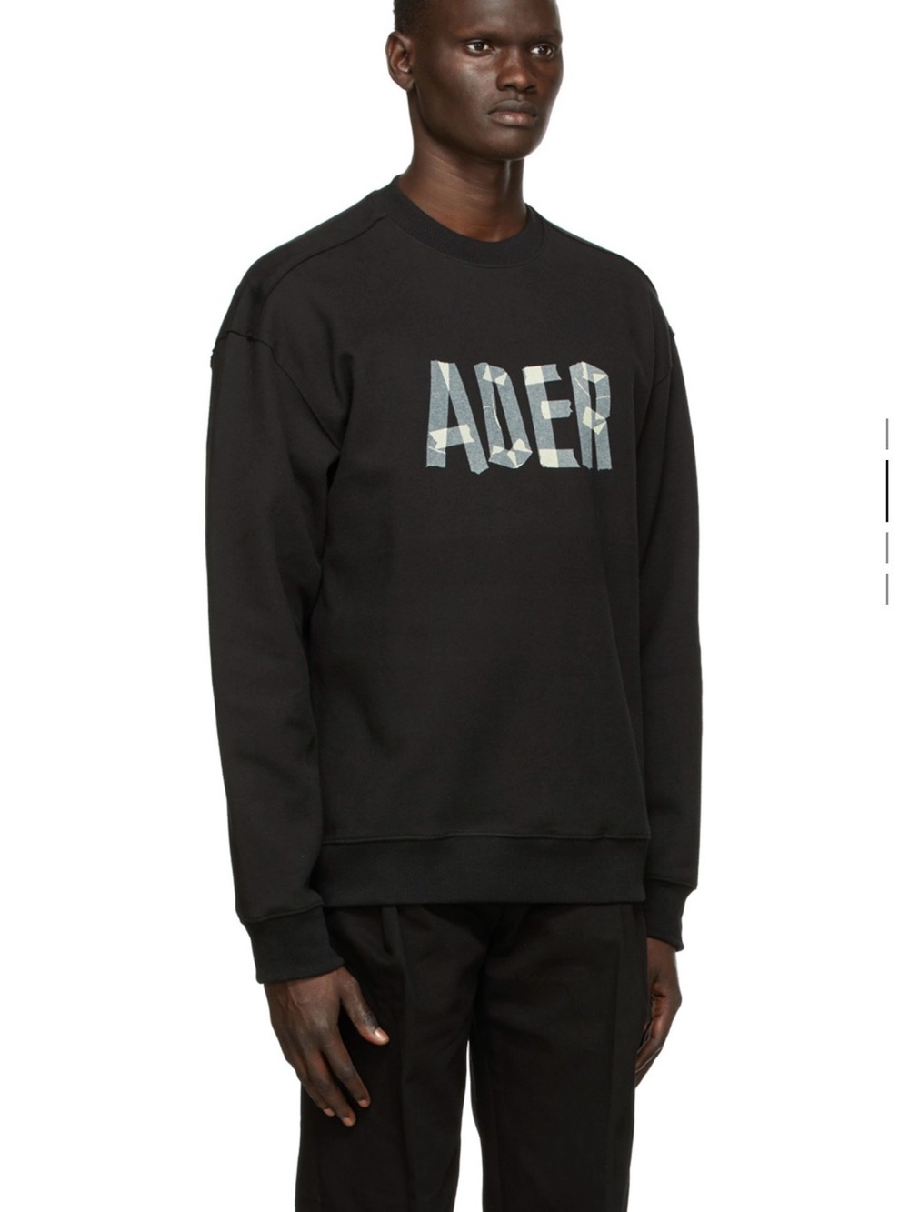 NWT ADER ERROR Black Masking Logo Sweatshirt Size 1 - Picture 4 of 6
